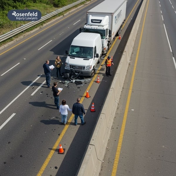 Lawyer using medical treatment records to prove liability in Chicago rear end collision involving a truck.