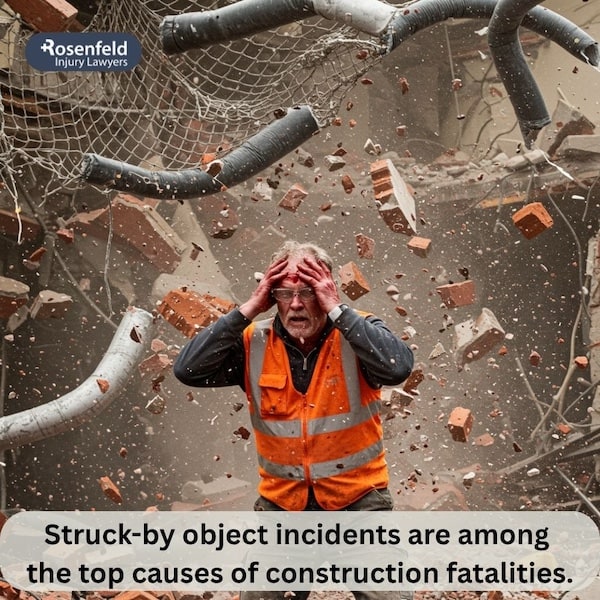 Attorney negotiating insurance coverage for injuries caused by falling debris on a construction site