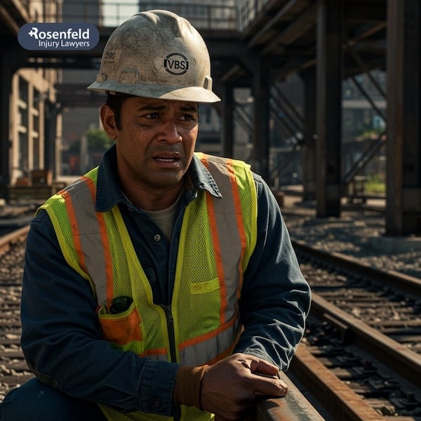 Chicago FELA attorney meeting with a railroad worker who suffered severe injuries on the job